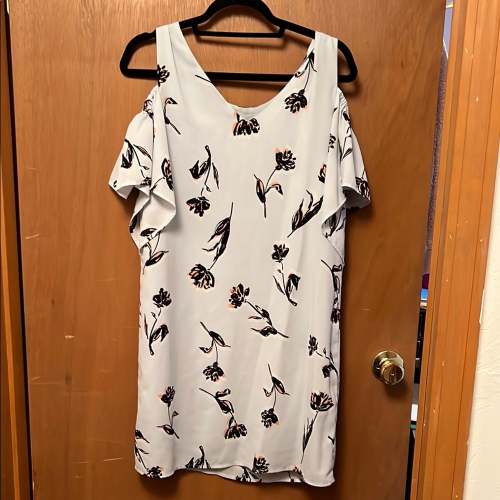 Blue and Black Cold Shoulder Mini Sundress